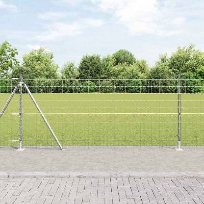 OMAXI Zahradní euro plot s betonovým základem 10 x 1 m Stříbrná 243546