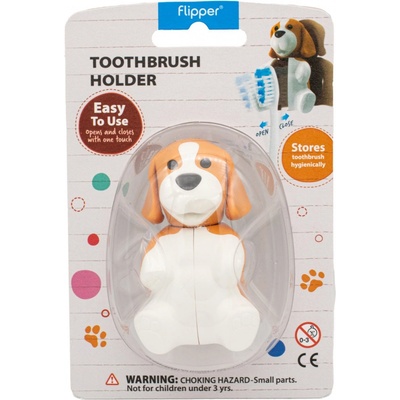 Flipper Pejsek antibakteriální kryt na zubní kartáček hnědobílý 1 ks