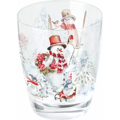 Ambiente Sklenený pohár Športoví snehuliaci Europe BV 250 ml