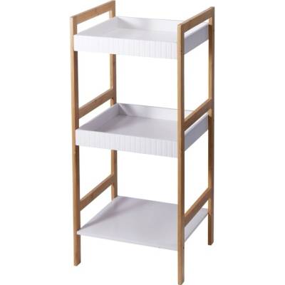 Sconto Regál MAX biela/bambus, výška 80 cm