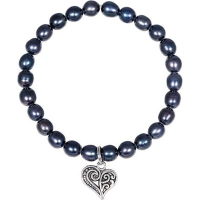 JwL Luxury Pearls perlový s kovovým srdíčkem JL0525
