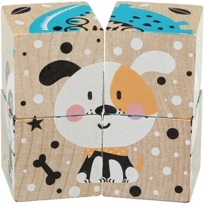 Cubika ДЪРВЕНИ КУБЧЕТА, cubika - ЖИВОТНИ, 4 КУБЧЕТА, 6 ПЪЗЕЛА