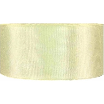 Saténová stuha oboustranná 25m x 38mm vanilková