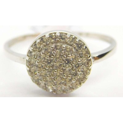 Klenoty Budín Dámský prsten z bílého zlata posetý zirkony HK1162