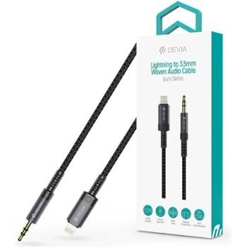 DEVIA ST111950 iPure Series Тъкан 1 м AUX 3, 5 мм жак/черна светкавица аудиокабел (ST111950)