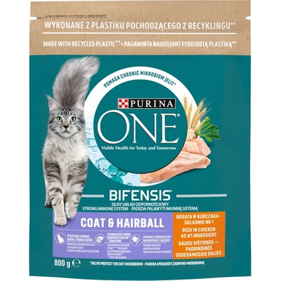 Purina One Coat & Hairball kuracie mäso 0,8 kg