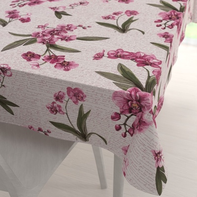 Biante bavlna obdélníkový ubrus Sandra SA-635 Růžovofialové orchideje na bílém 120x140 cm