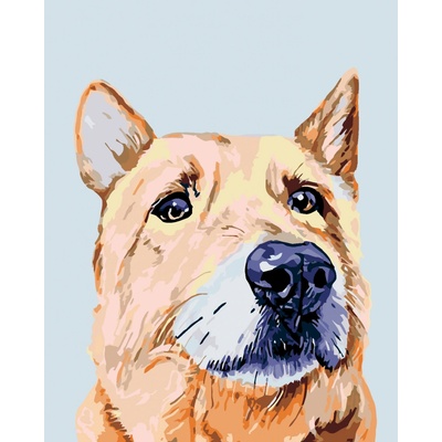zuty Malování podle čísel Smutný pes 80 x 100 cm vypnuté plátno na rám