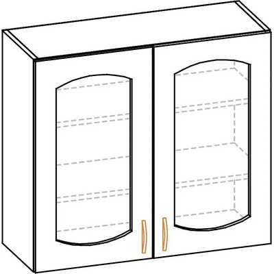 Горен шкаф с витрина Paula 80 ВВ