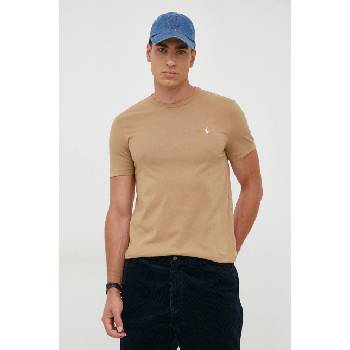 Ralph Lauren Памучна тениска Polo Ralph Lauren в бежово с изчистен дизайн 710671438 (710671438)