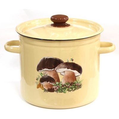 idilia 22 см (4, 5 л. ) емайлирана тенджера с метален капак idilia разцветка Гъбки със сметана