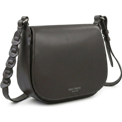 Paolo Peruzzi Tmavě hnědá dámská crossbody kožená kabelka Pernille