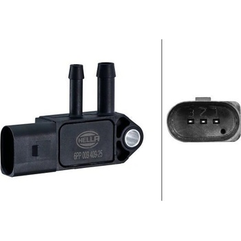 Senzor, tlak výfukového plynu HELLA 6PP 009 409-251