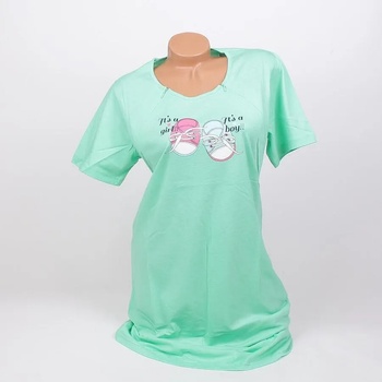 Image 1 of Памучна нощница за кърмачки в светлозелено с обувчици