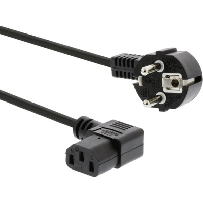 PremiumCord Kabel síťový 230V k počítači 5m, IEC konektor do úhlu 90° kpsp5-90