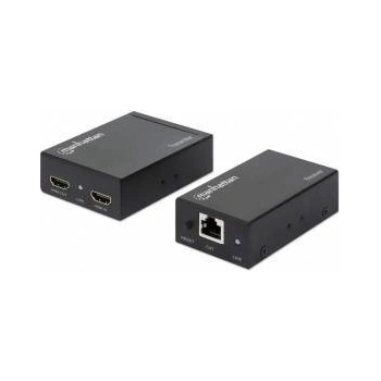 Manhattan HDMI ETHERNET KIT HDMI 1080p over Ethernet Extender Kit, Up to 50m with Single Cat6 Cable, Tx & Rx Modules, IR Support