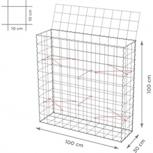 TopStone Gabiónový kôš s vekom: 100 x 30 x 100 cm - oko siete 10x10cm