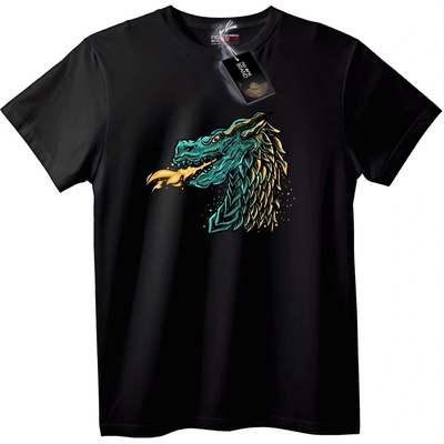 NOONEBRAND Тениска Дракон огън - 5XL, Black