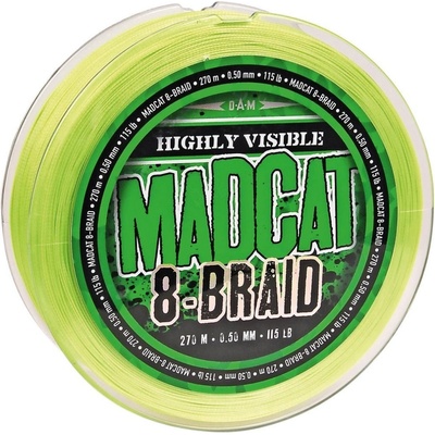 MADCAT šnúra 8-BRAID HI VIS YELLOW 270m 0,50mm 52,2kg