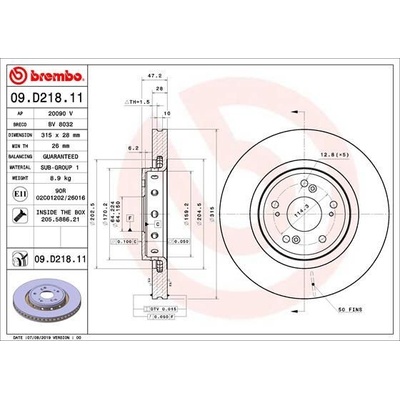 Brzdový kotouč BREMBO 09.D218.11 – Zboží Mobilmania