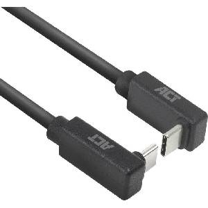 ACT Кабел USB-C 10Gbps, 60W, 1м, конектори на 90° up/down angled (EWENT-ACT-CAB-AC7477) - cybertrade
