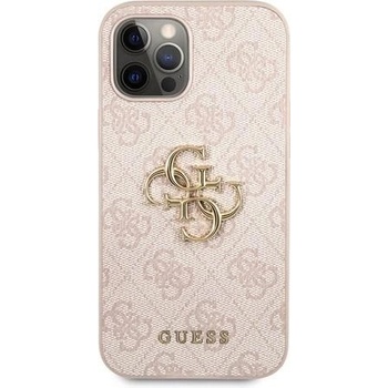 Púzdro Guess PU 4G Metal Logo iPhone 12/12 Pro ružové