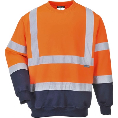 Portwest hi-vis b306 / Светлоотразителен суитшърт - hv оранжев/тъмносин m (b306onrm)