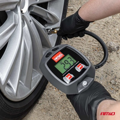 Amio 04482 Nafukovací pistole s digitálním manometrem 18 bar – Zboží Mobilmania