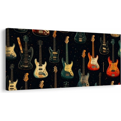 Obraz vintage kytarový motiv - 80x40
