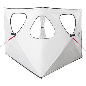 vidaXL Ловна шатра 145 x 145 x 150 см Бял blackout Полиестер и стомана (42028727) Палатка