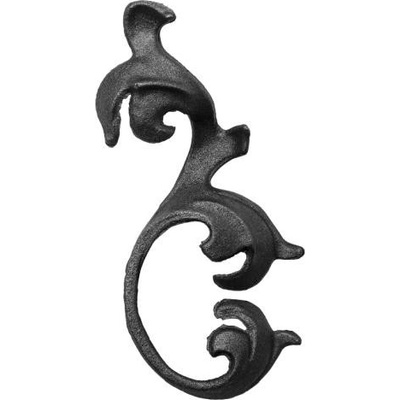 PSG Ozdobný list pre kovaný plot, bránu, zábradlie a mreže 52.024, 180x85 x 4 mm, pravý
