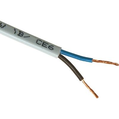 Cabletech Kábel OMY dvojlinka 2x0,75mm plochý biely 1m