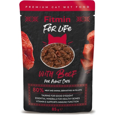 Dibaq Fitmin For Life Говежди джоб за котки 85 g