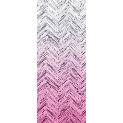 Komar Vliesová fototapeta Herringbone Pink rozměry 100 x 250 cm