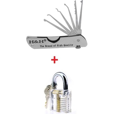 Sada planžet LockPick do kapsy s průhledným trénovacím zámkem ML0012 – Zboží Mobilmania