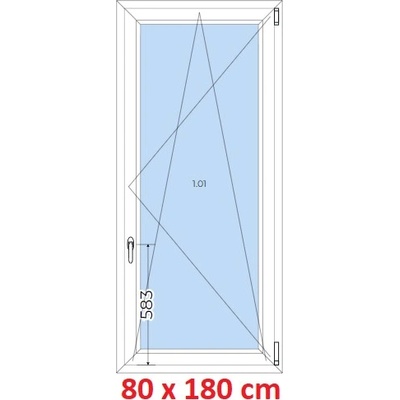 Soft Plastové okno 80x180 cm, otevíravé a sklopné, Antracit struktura/Antracit struktura, levé