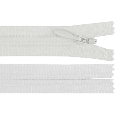 Spirálový zip skrytý YKK No 3 délka 50 cm Varianta: 501 bílá, Balení: 1 ks