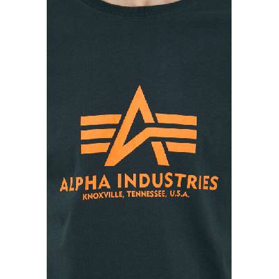 Alpha Industries Памучна тениска Alpha Industries в зелено с принт (100501.353)