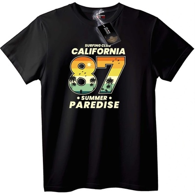 NOONEBRAND Тениска California 87 Лятен Рай - L, White