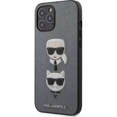 KARL LAGERFELD Гръб Karl Lagerfeld Saffiano K and C Heads Case за iPhone 12 Pro Max 6.7 - Сребрист
