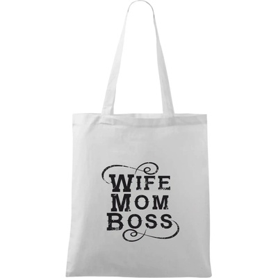 Wife mom boss Taška bavlnená 42 x 38 cm Biela