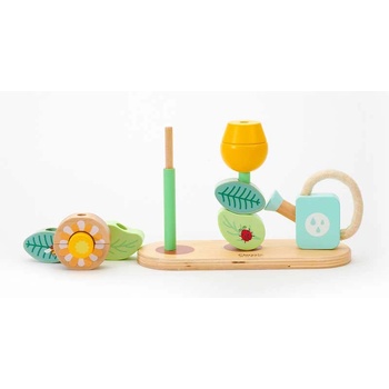 Classic World Дървена играчка - кубчета за нанизване Цветна градина (cw20101)