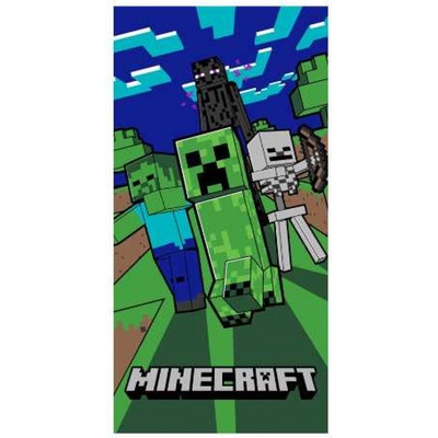 Setino Plážová osuška 70 x 140 cm Minecraft zelená
