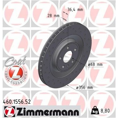 Brzdový kotúč (cena za 1ks) ZIMMERMANN 460.1556.52
