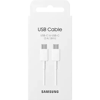 Samsung Оригинален USB-C към USB-C Кабел SAMSUNG 1.8m 3A EP-DX310JWE, Бял (EP-DX310JWEGWW)