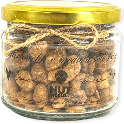 Nutworld Ořechy Deluxe ve skle Mix ořechů v medu a soli 180 g