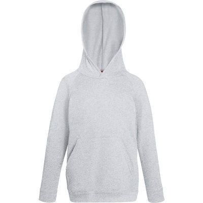 Fruit of the Loom mikina Kids Lightweight Hooded Sweat melír šedá