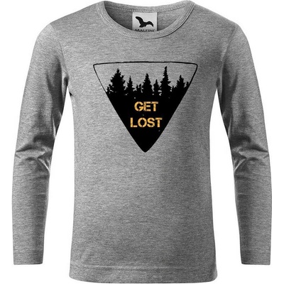 Dobrý triko Dětské bavlněné triko Get lost Tmavě šedý melír