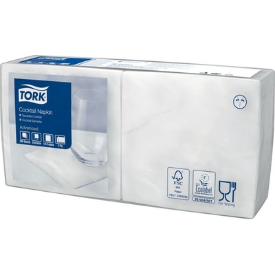 TORK papírové ubrousky 2V bílé 200ks 24x24cm