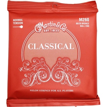 Martin&Co Martin M260 Classical, Струни за класическа китара, Нормално напрежение, С топчета (M260)